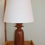 Lampe bois ananas avec abat-jour tissu 650mm