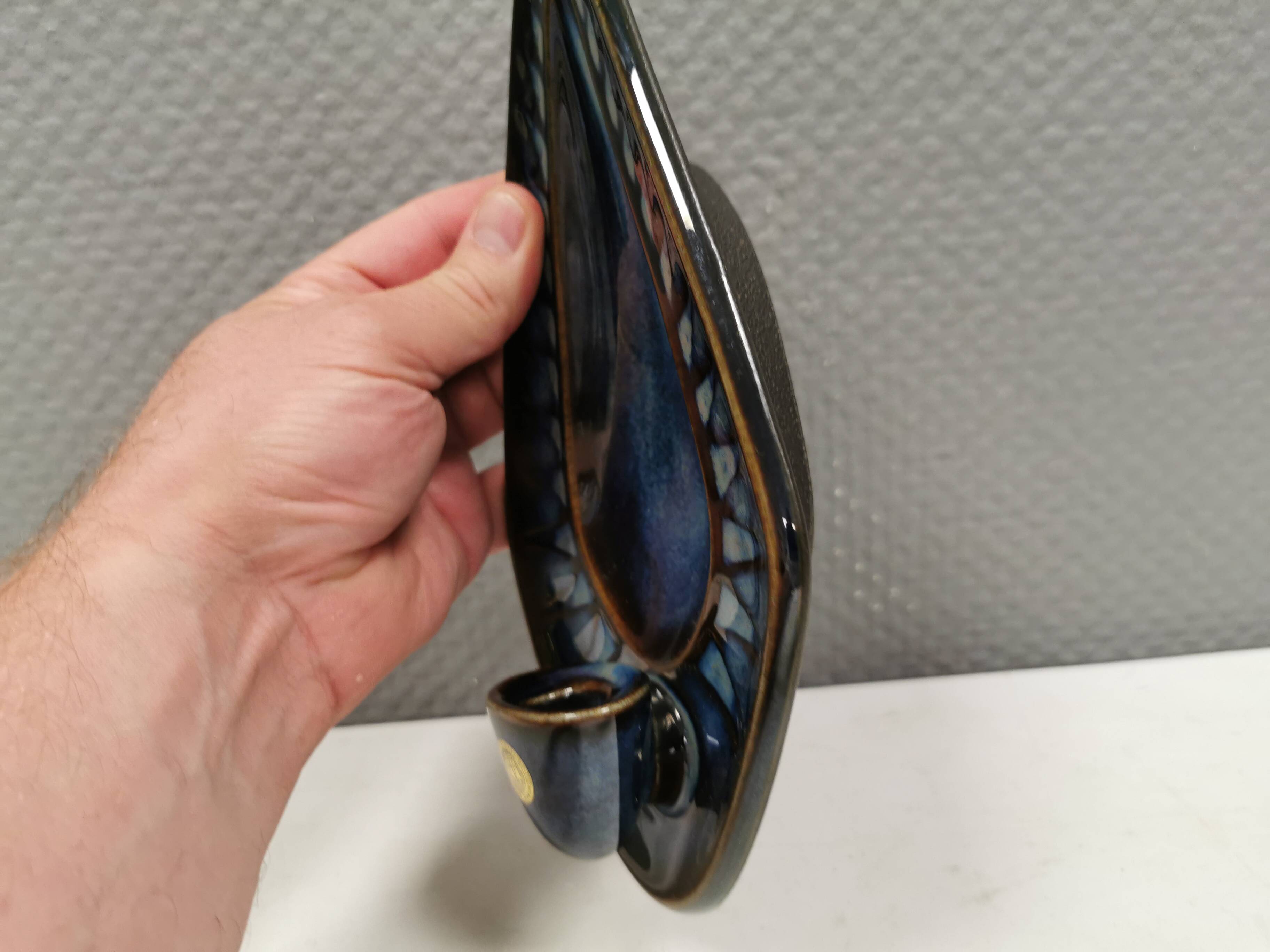 Søholm wall candlestick made of ceramic and in blue colors/shades 1960s