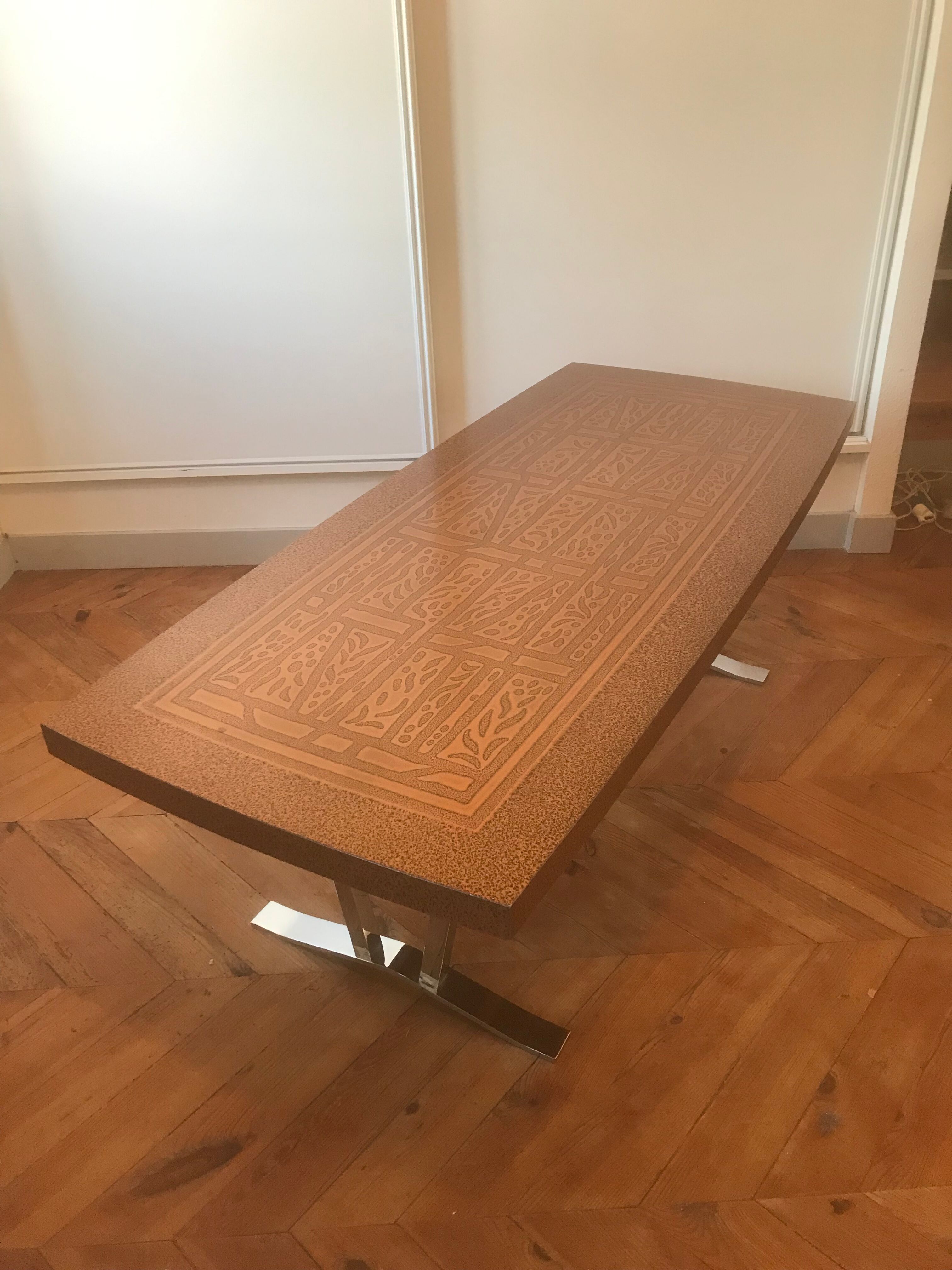 Coffee table style Bernard Rohne vintage 1980