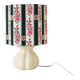 Vintage table lamp, ceramic base from the 70s and printed shade.