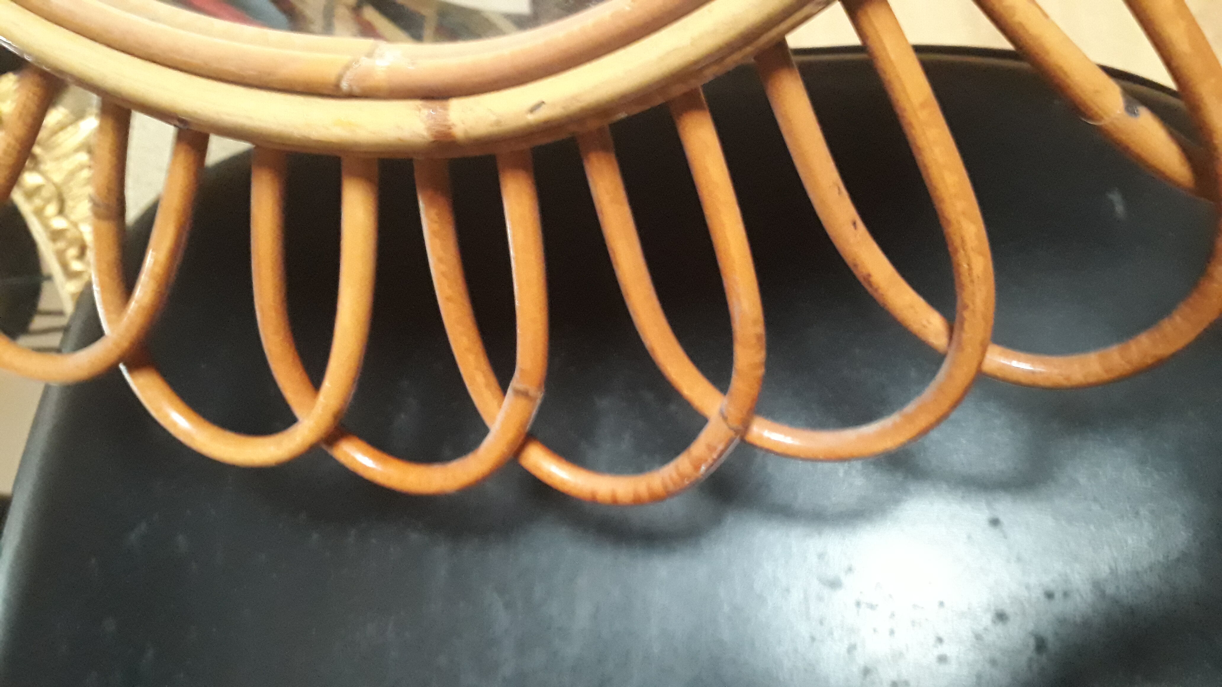 bamboo sun, rattan 1960 70 s 55cm