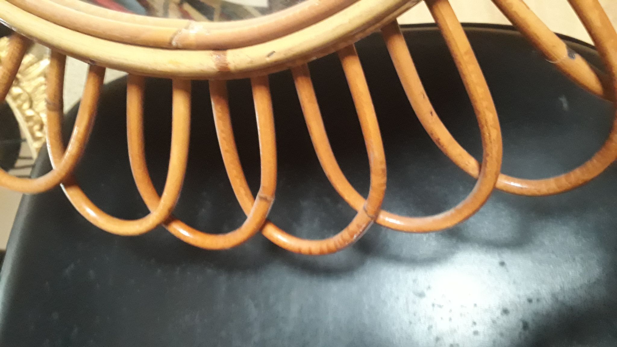 bamboo sun, rattan 1960 70 s 55cm