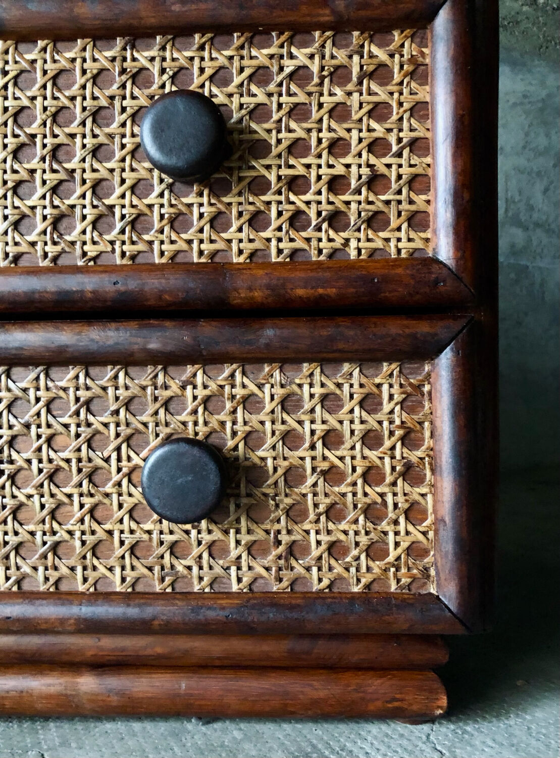 Vintage rattan chest of drawers "Maison Maugrion" R.Bobois