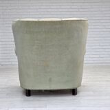 1970s, Danish relax armchair, light green furniture velour