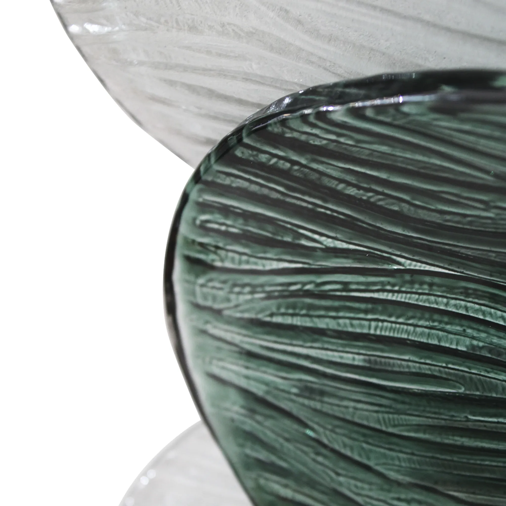 Mid Modern Green And White Murano Glass and Brass Italian Wall Sconces