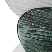 Mid Modern Green And White Murano Glass and Brass Italian Wall Sconces