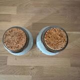 Set of two Japanese grand feu stoneware pots