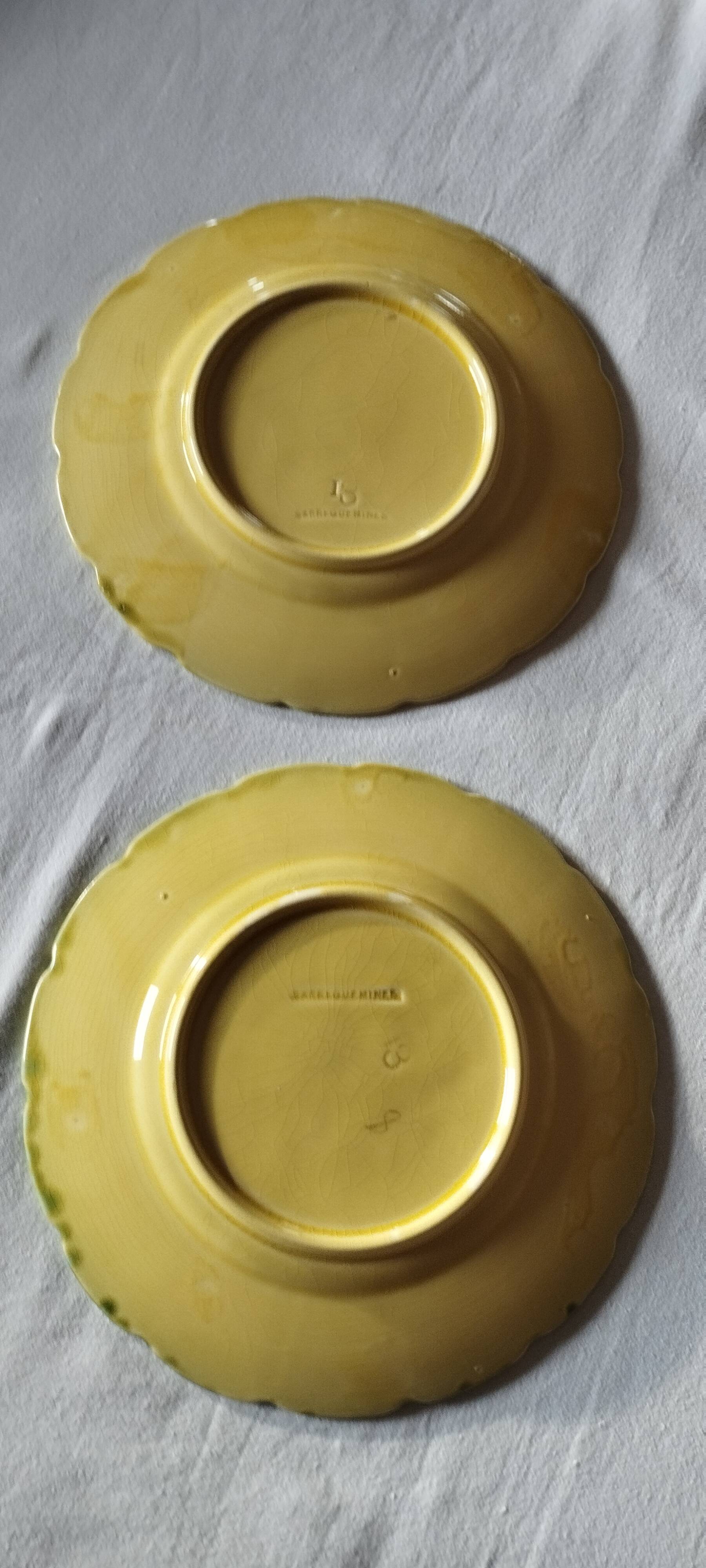 Majolica earthenware dessert plates Sarreguemines
