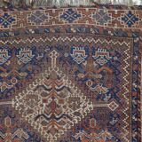 Antique Persian Khamseh handmade rug 110xm x 147cm 1880s