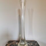 Art deco soliflore vase in transparent glass