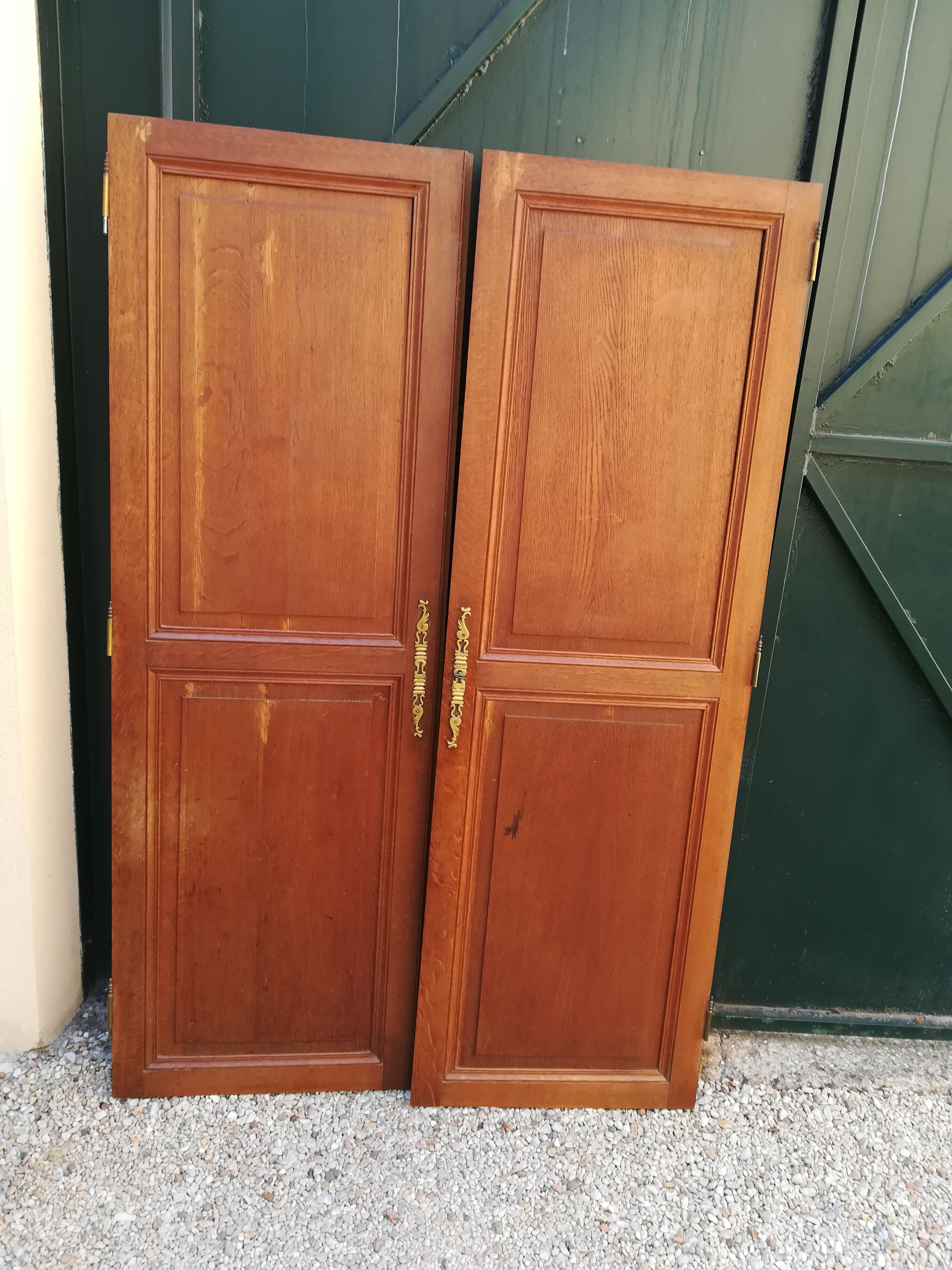 Pair of oak cabinet doors