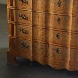 Vintage Mid-century Baroque Style Danish High Boy Brutalist Dresser 1960s