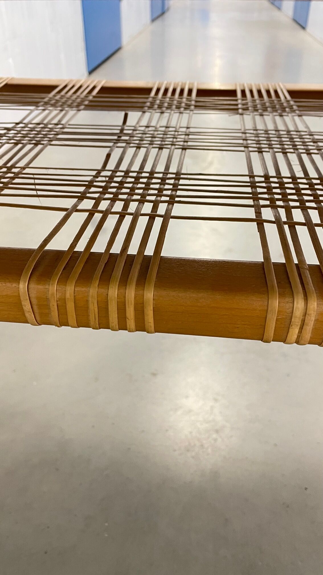 Lacquered wooden table from the 60s with revised door