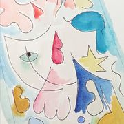 Peinture abstraite originale – composition poétique – 24 x 34 cm
