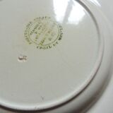 Faience plate of Creil Montereau XIXth green and pink decoration