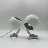 Ensemble de lampes eyeball en métal et plexiglas space age années 70