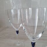 3 wine/water glasses Crystal d'Arques model Venice Sapphire blue