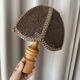 Vintage Woven Table Lamp – Wood & Rattan – 1970s