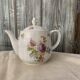 Cream porcelain coffee pot with multicoloured pastel floral decoration CT Karl Tielsch, Germany 1940s.