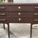 Vintage pine chest of drawers painted dark brown, 3 drawers from the 1950s mid-century style.