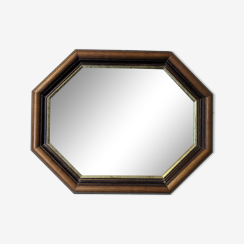 Miroir octogonal biseauté vintage 48 x 38 cm