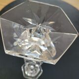 Bougeoir ancien en verre moulé