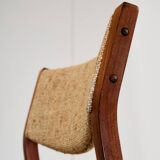 Mid-Century Bentwood Chair Set in Stained Beech with Wool Upholstery