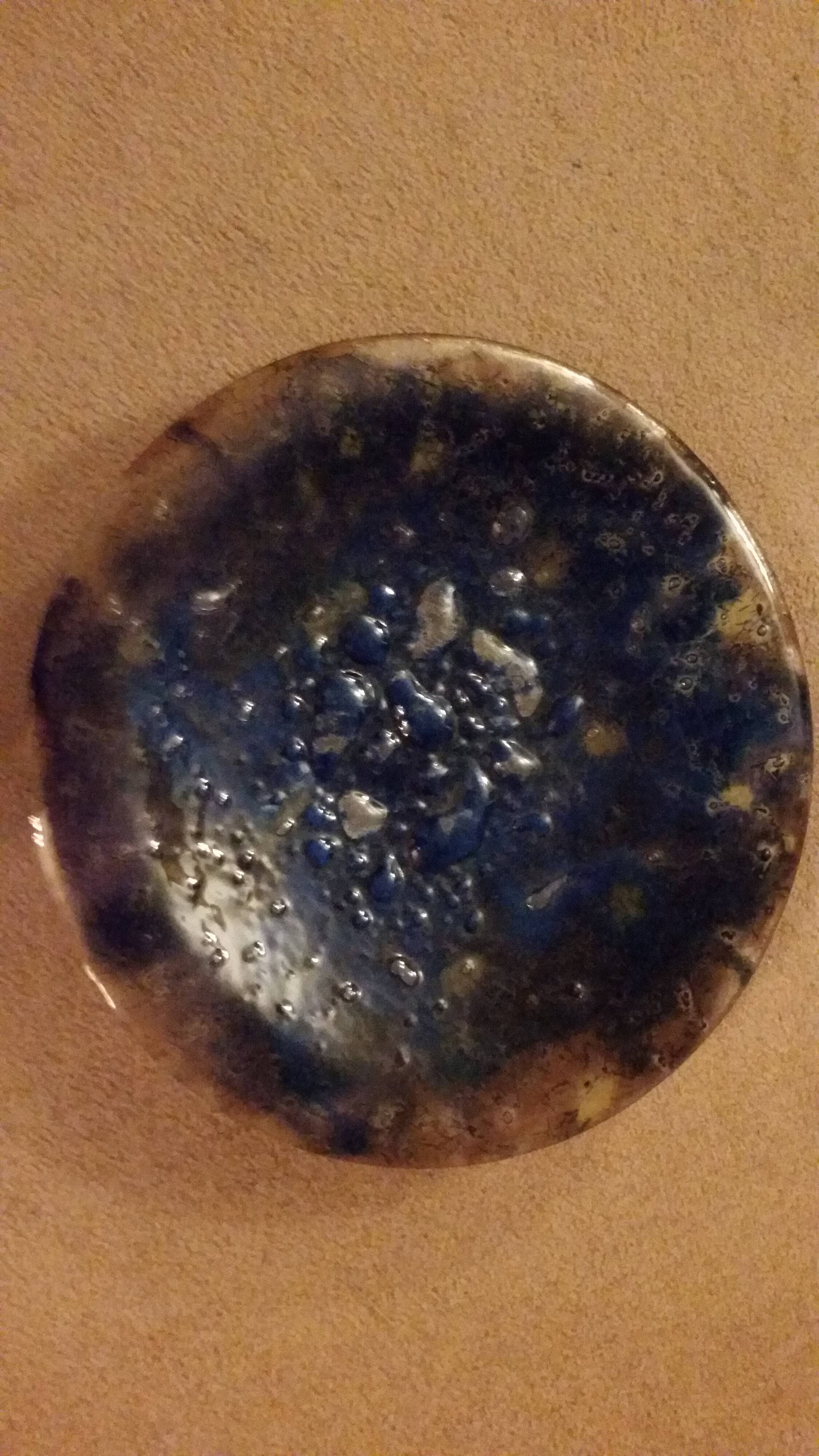 Decorative plate or presentation in blown glass