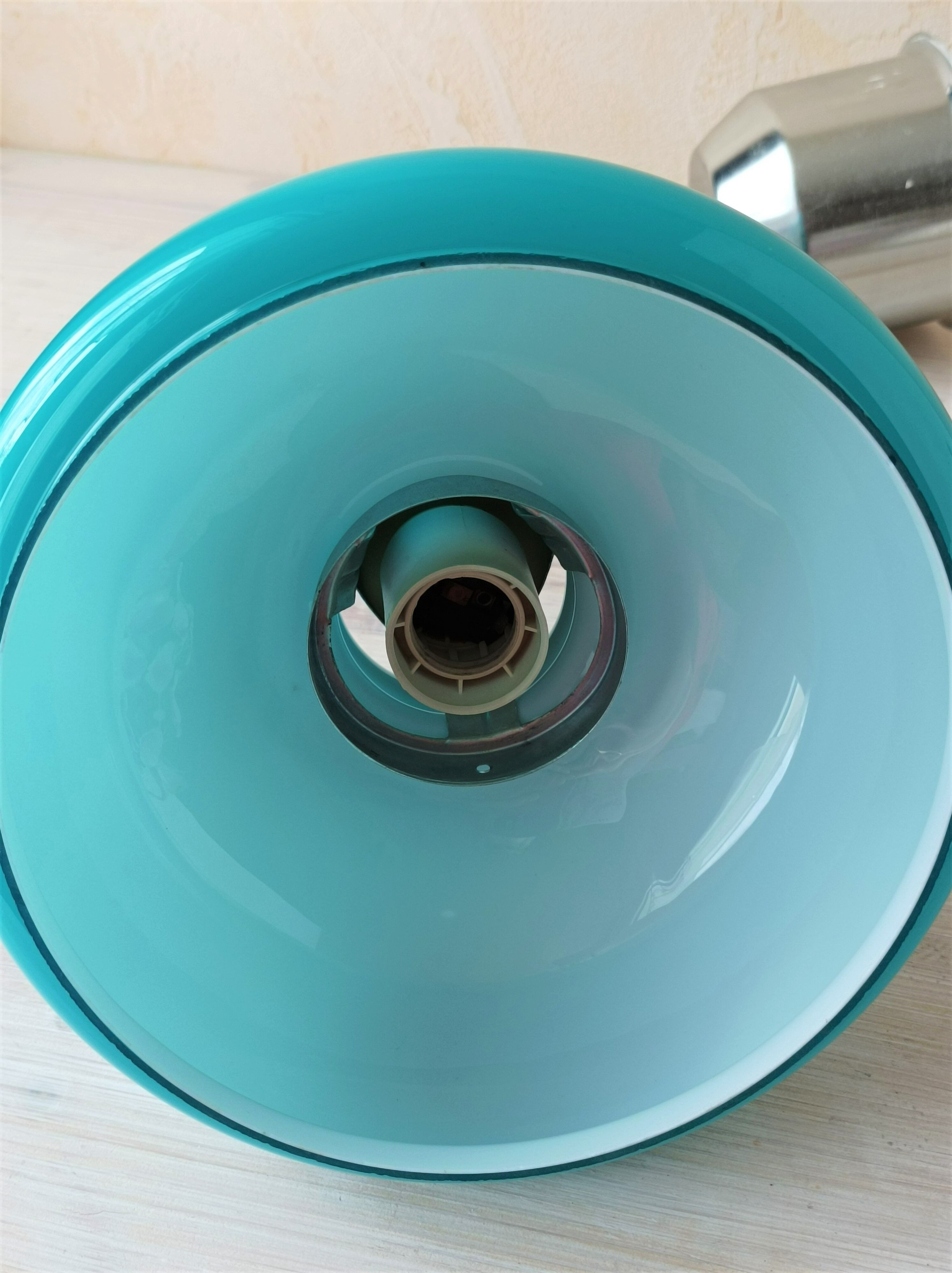 Blue opaline chandelier