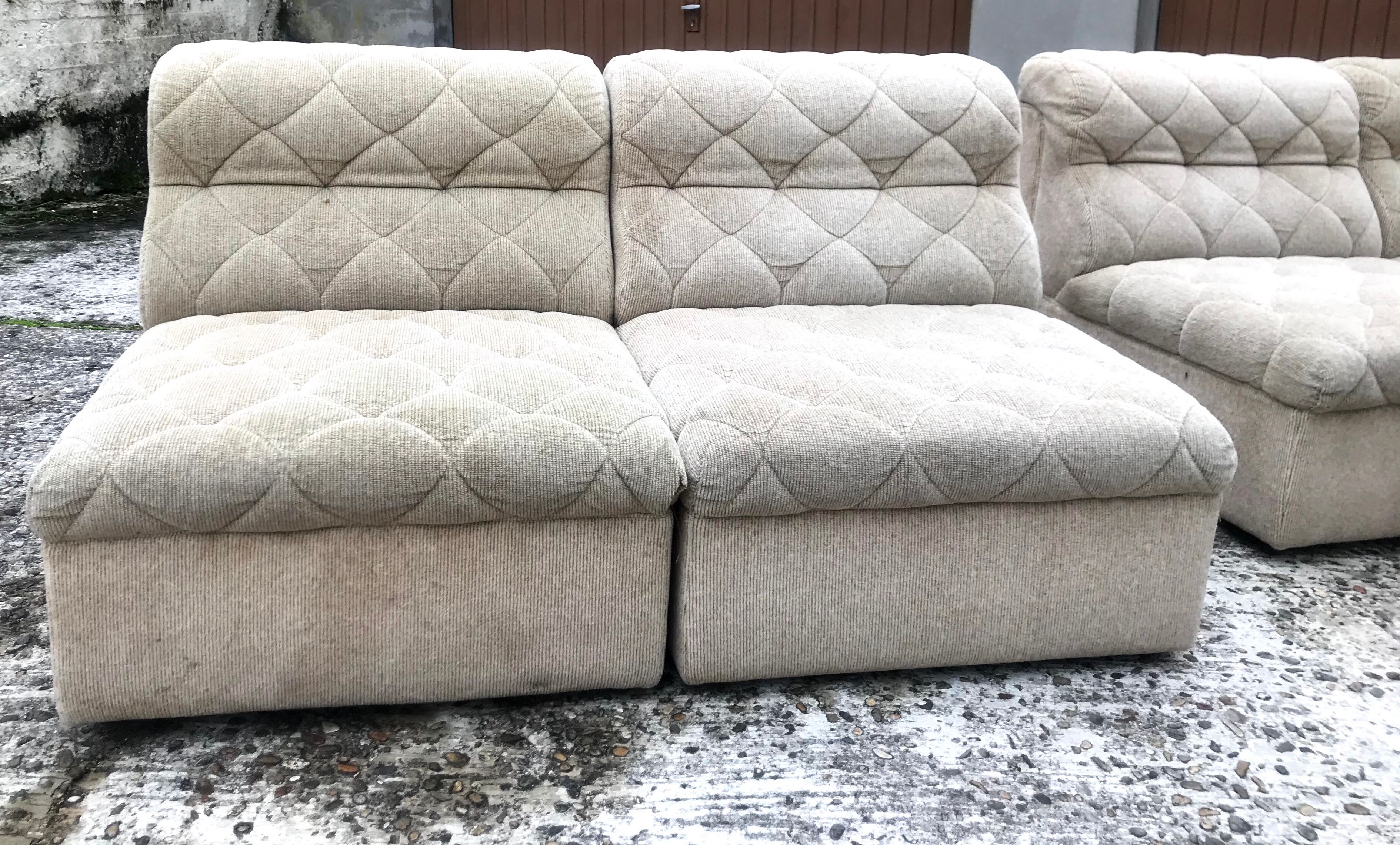 Laauser sofa and armchairs set of modules from the 60s/70s vintage