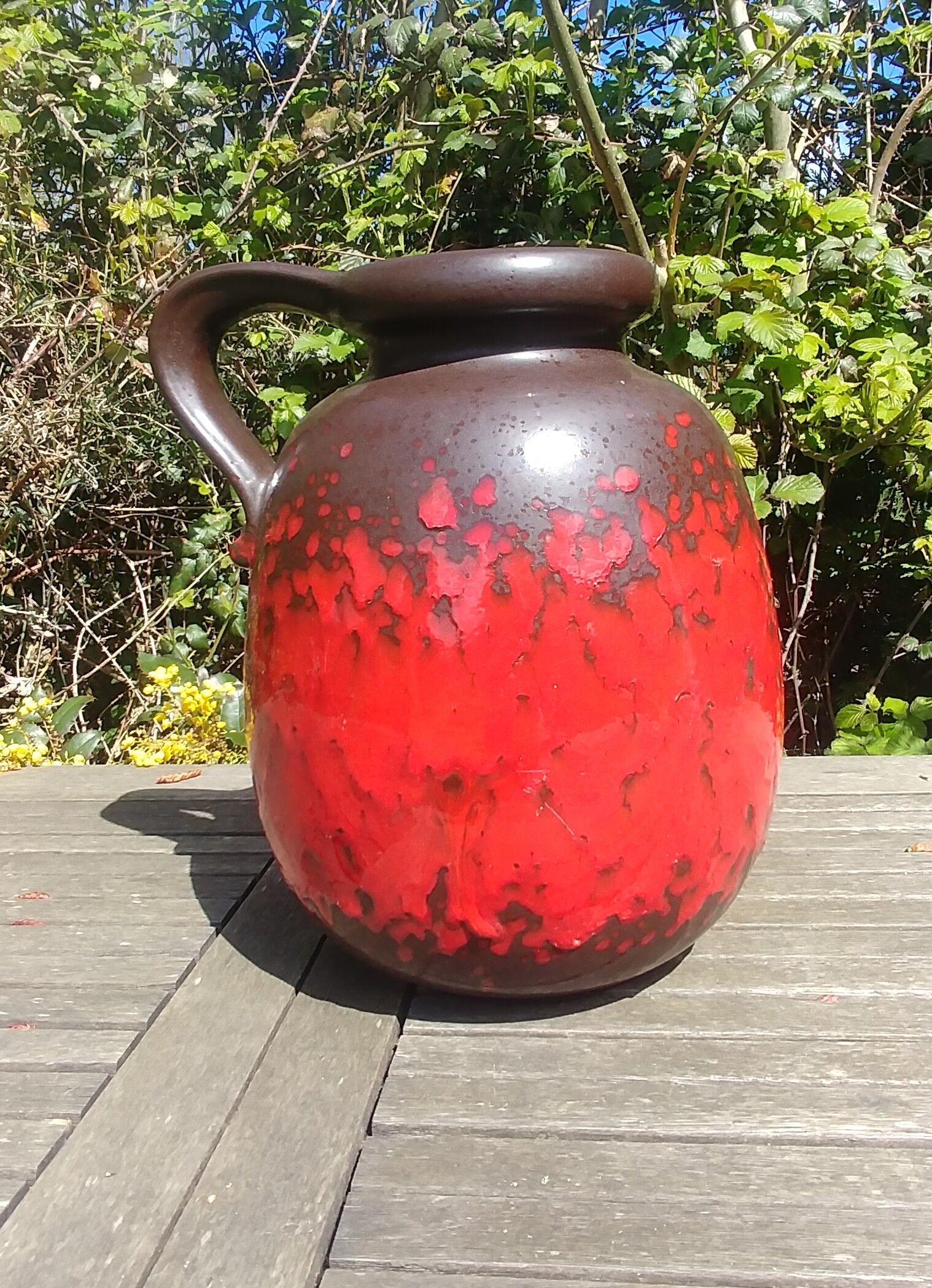 Fat Lava W.Germany 70s colors red brown chocolate vase