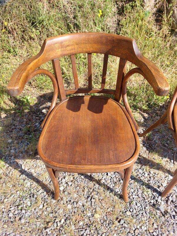 4 Baumann armchairs in bent wood