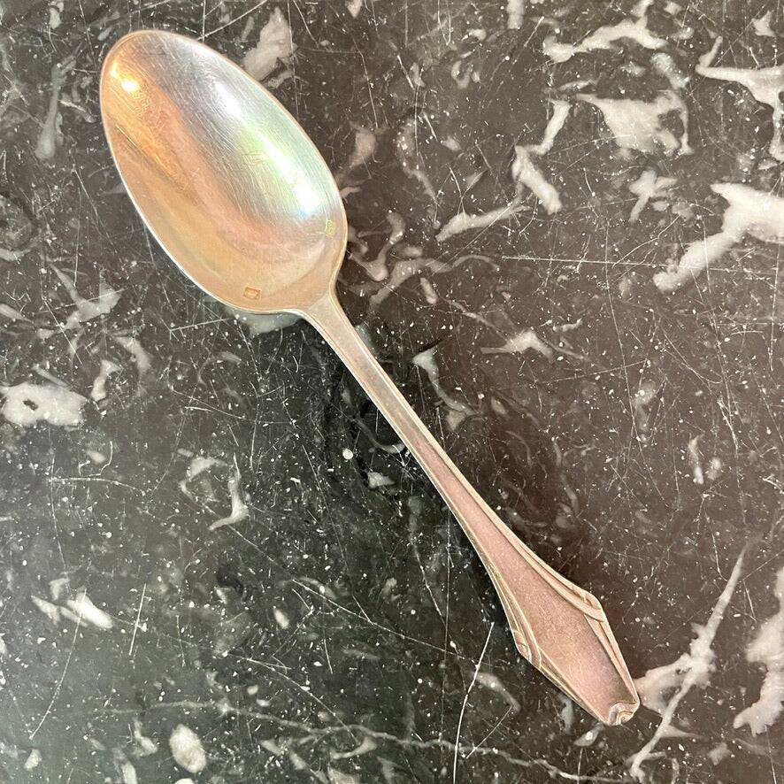 Set of 12 Ravinet D'enfert Art Deco dessert spoons