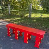 Handcrafted wooden bench