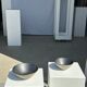 Duo of gray Indonesian ceramic bowls or salad bowls