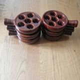 6 vintage snail pans
