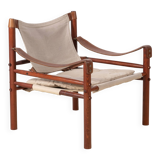 Arne Norell Sirocco Lounge Chair in Ash and Canvas, 1960s Sweden
