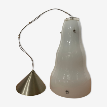 LEUCOS, Suspension ceiling lamp in opaline glass from "Murano"