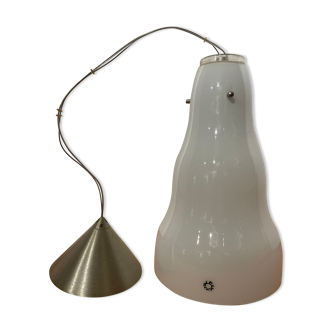 Leucos suspension en verre opaline de "murano"