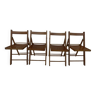 4 chaises en bois vernis Pliables tout bois