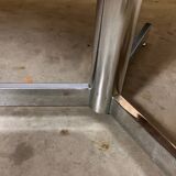 Table de salle à manger vintage chromée en merisier massif de style industriel