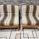Pair of vintage 1970s armchairs in solid pine.