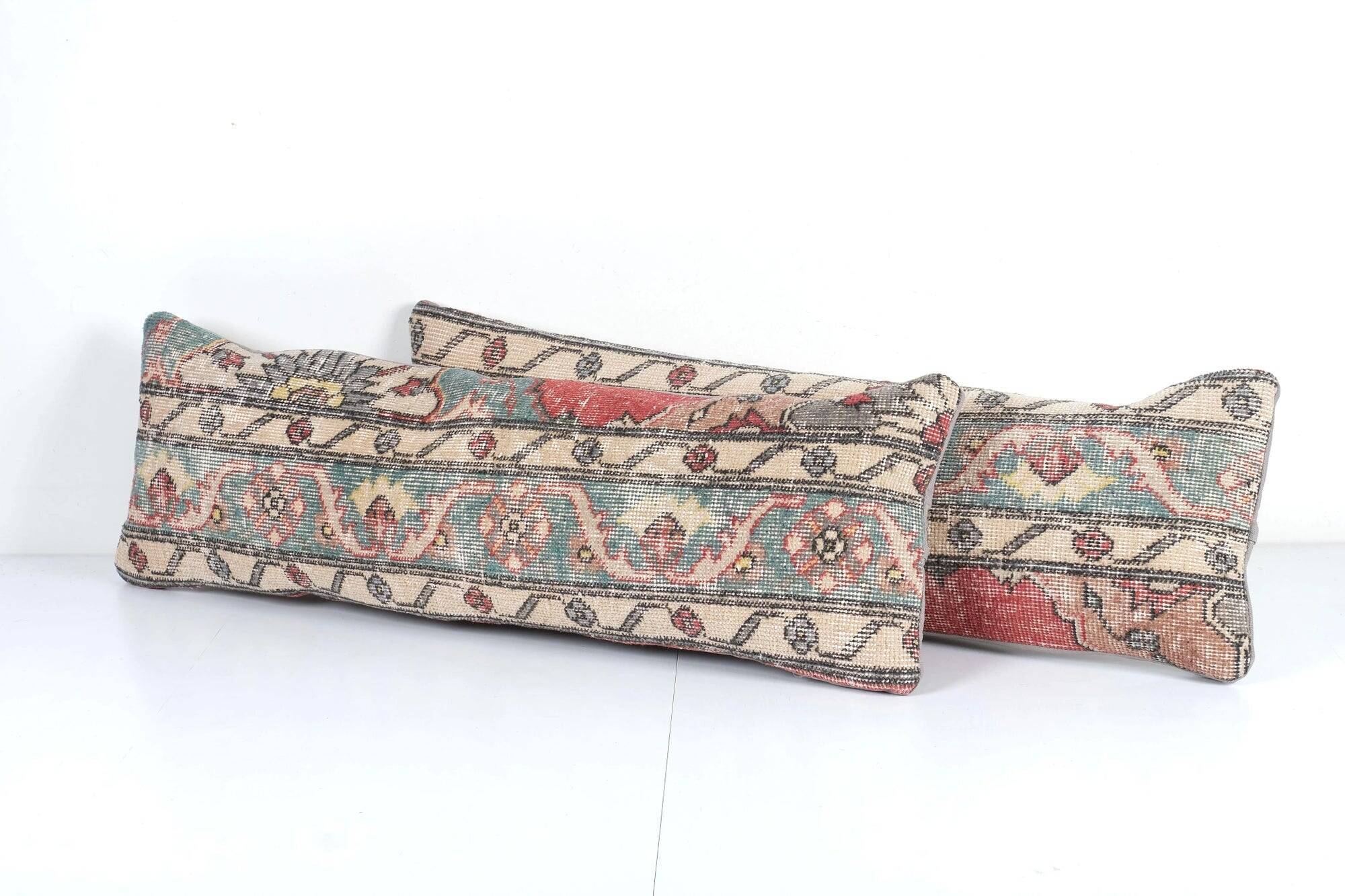 Lot de 2 housses de coussin turque vintage 30x89 cm