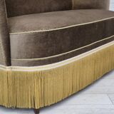 1960s, Danish 2-seater sofa, green furniture velour, original condition.