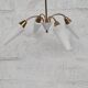 Lustre en laiton et opaline blanche