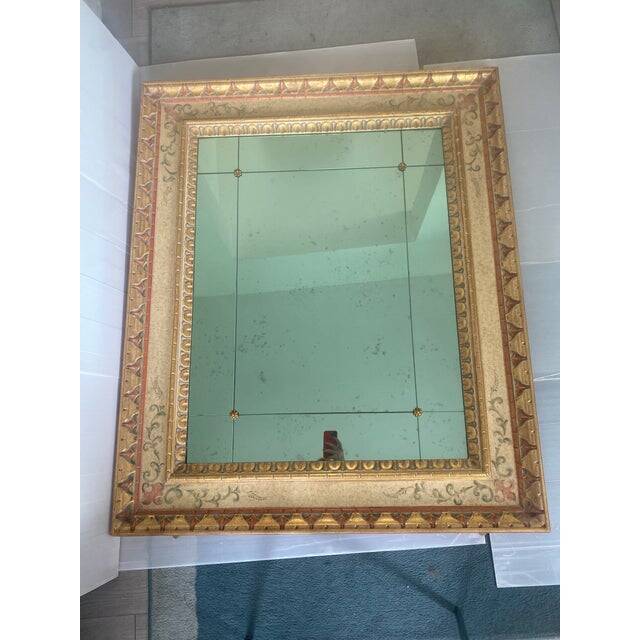 Venetian mirror in solid linden wood, hand-decorated