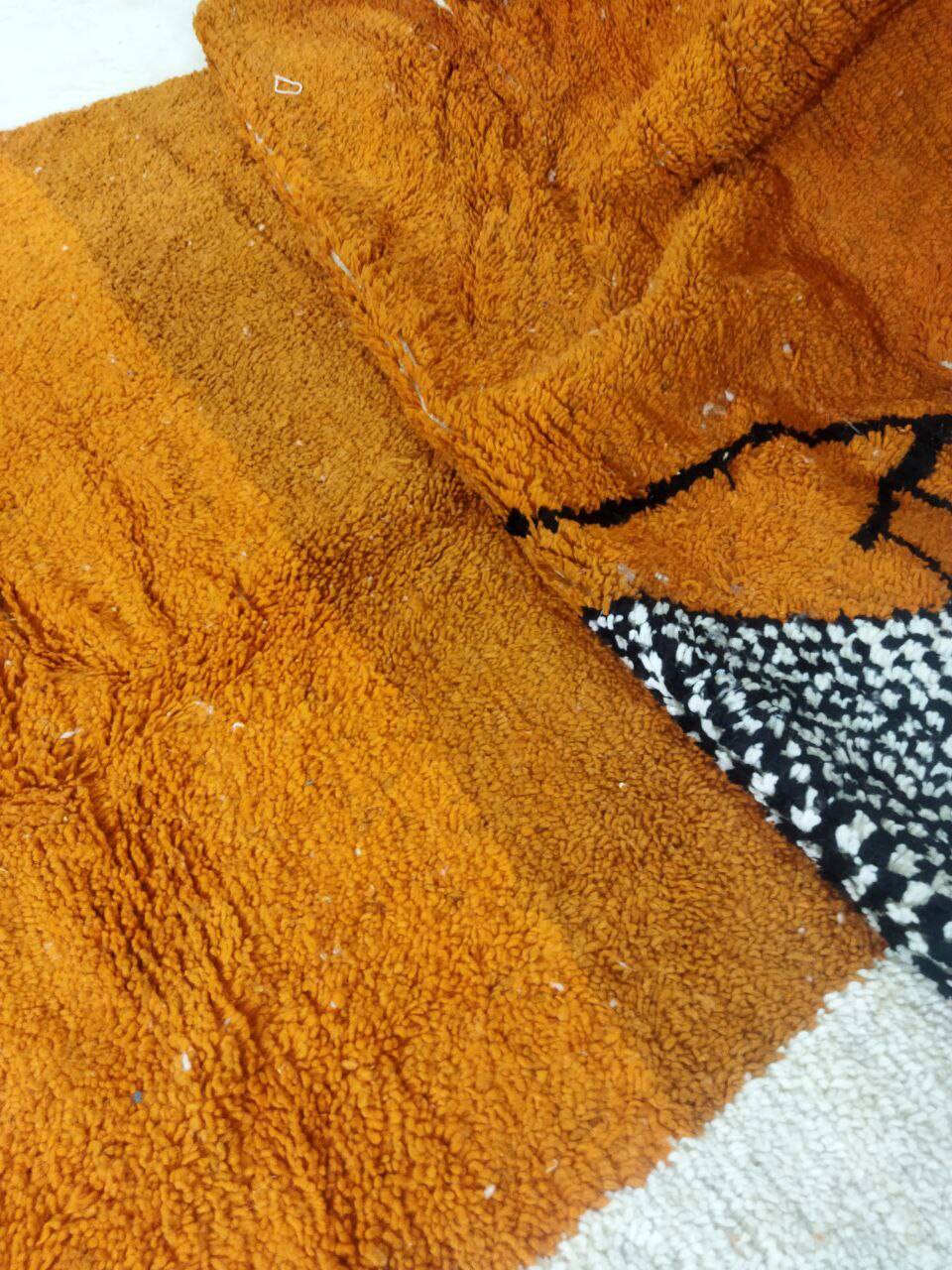 Moroccan handmade artisanal berber carpet magic orange eye 287 x 184 cm