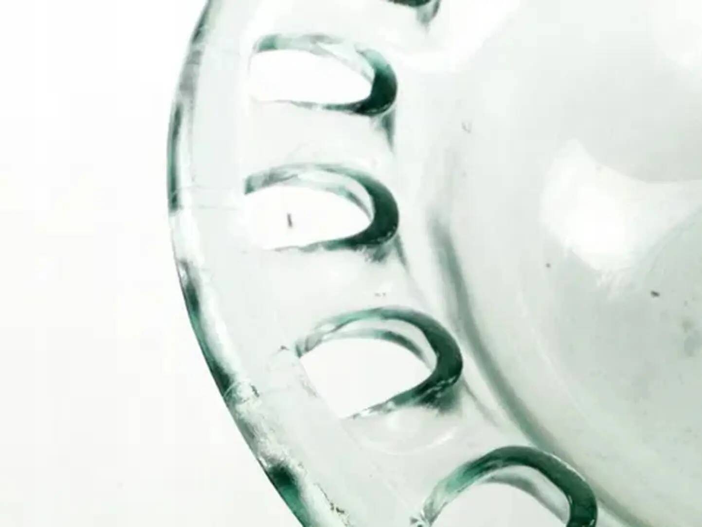 Minimalist pressed glass platter, Japan, 1990s