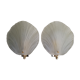 Pair of shell appliques in squeezed pressed glass and golden steel 1970
