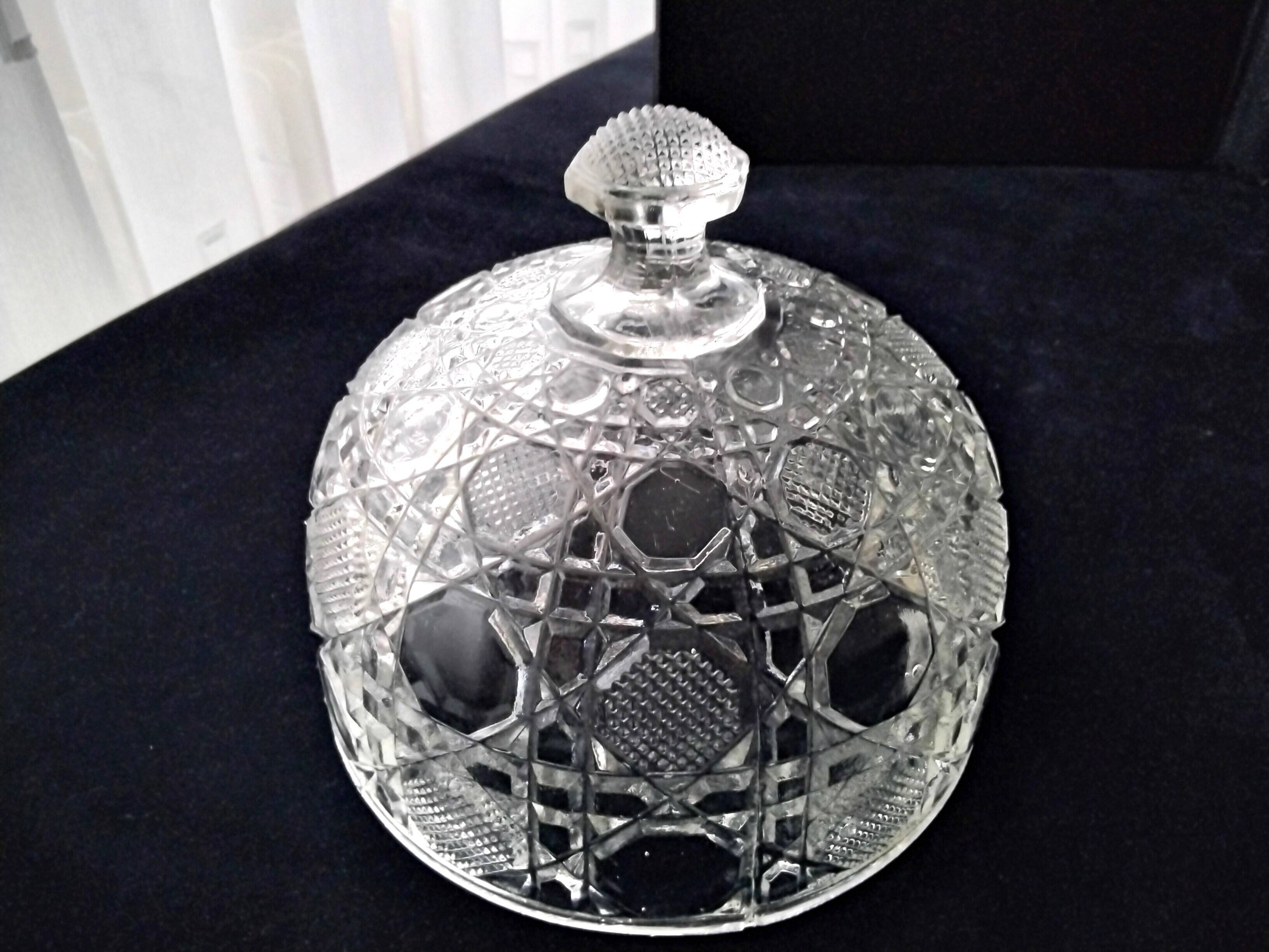 Antique pressed glass cheese bell